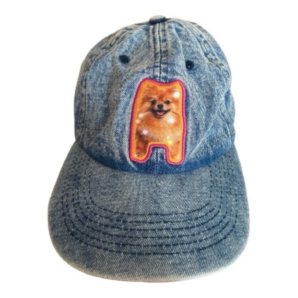 Urban Outfitters Boo Pomeranian Acid Wash Denim Dad Hat Y2K Dog Cap